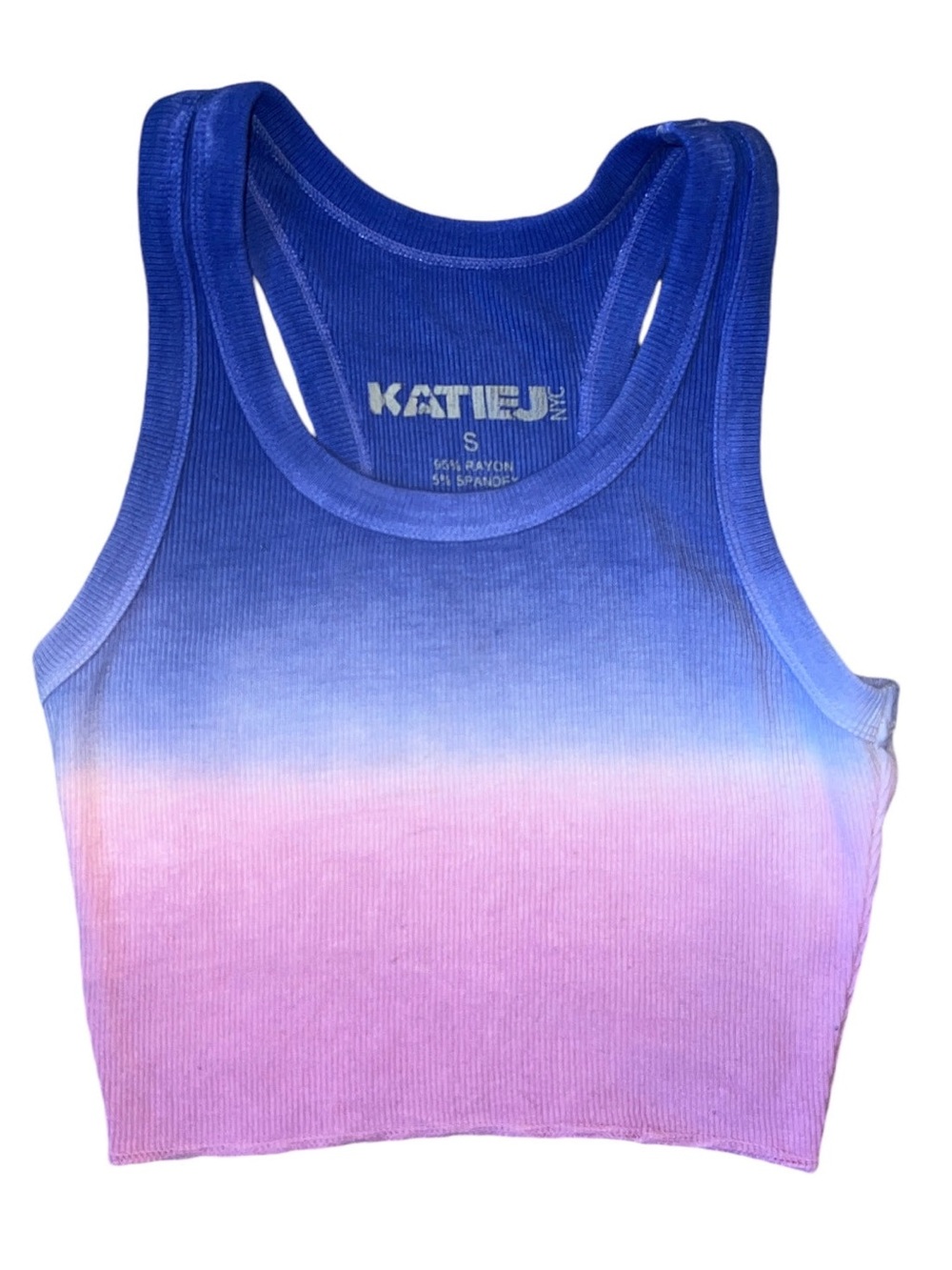 Katie J NYC Girls Crop Livi Dip Dye Tank Top